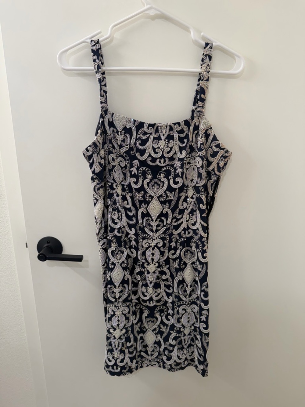 White/Pearl Sequined and Beaded Dress
